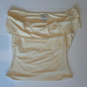 Reformation Off Shoulder Cream Top Size M Sustainable Tencel USA Made